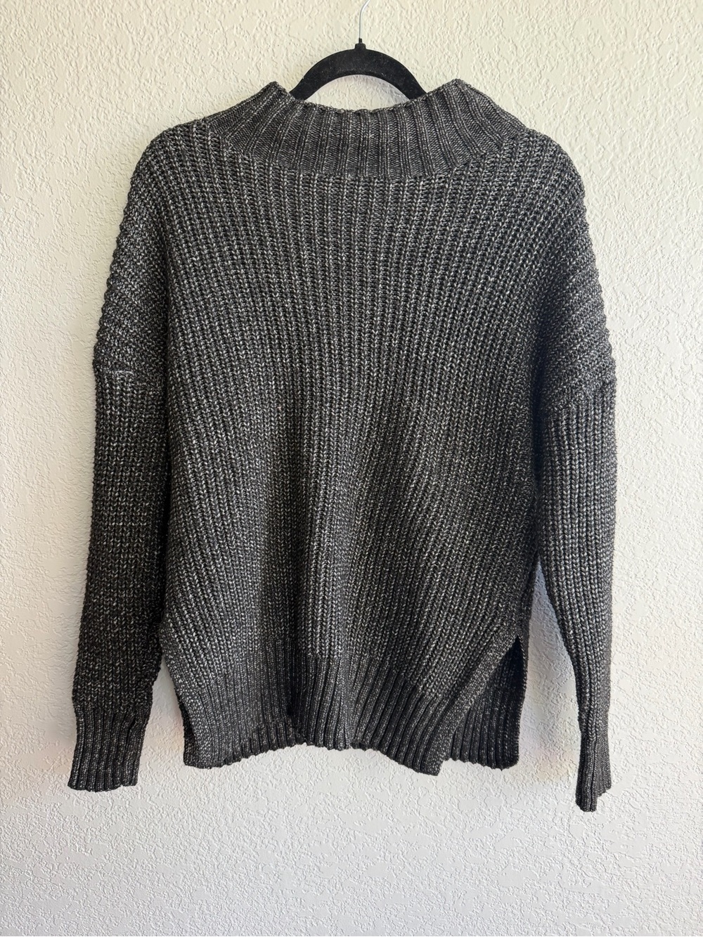 Maurices Charcoal Gray Ribbed Knit Sweater